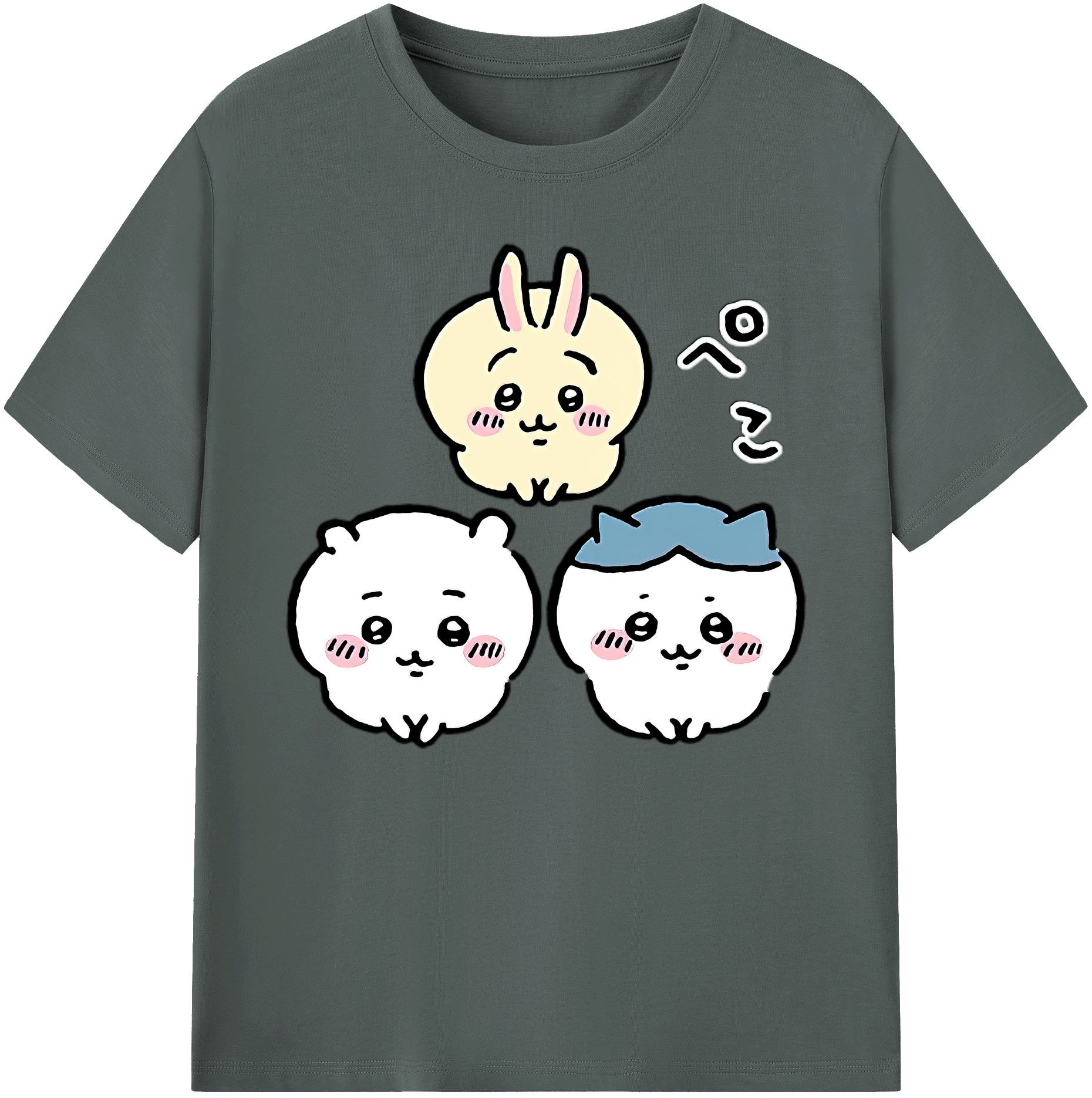 （画像用） ちいかわ うさぎ Chii-kawa usagi 綿100％ メンズ半袖Tシャツ｜肌触りやわらか＆通気性